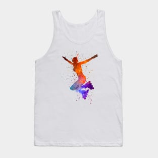 Woman in roller skates in watercolor Tank Top